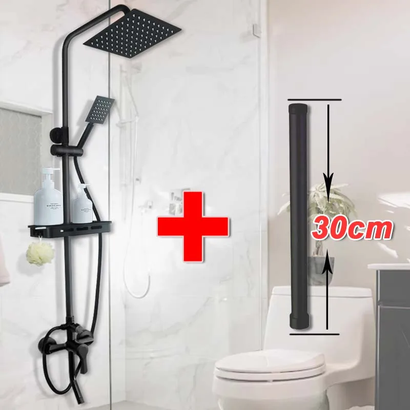 Улучшенный смеситель для ванной комнаты матовый черный дождевой Душ | Отзывы и видеообзор