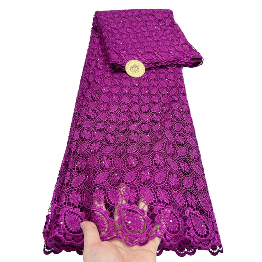 Лидер продаж оранжевая молочная шелковая кружевная ткань в африканском стиле с