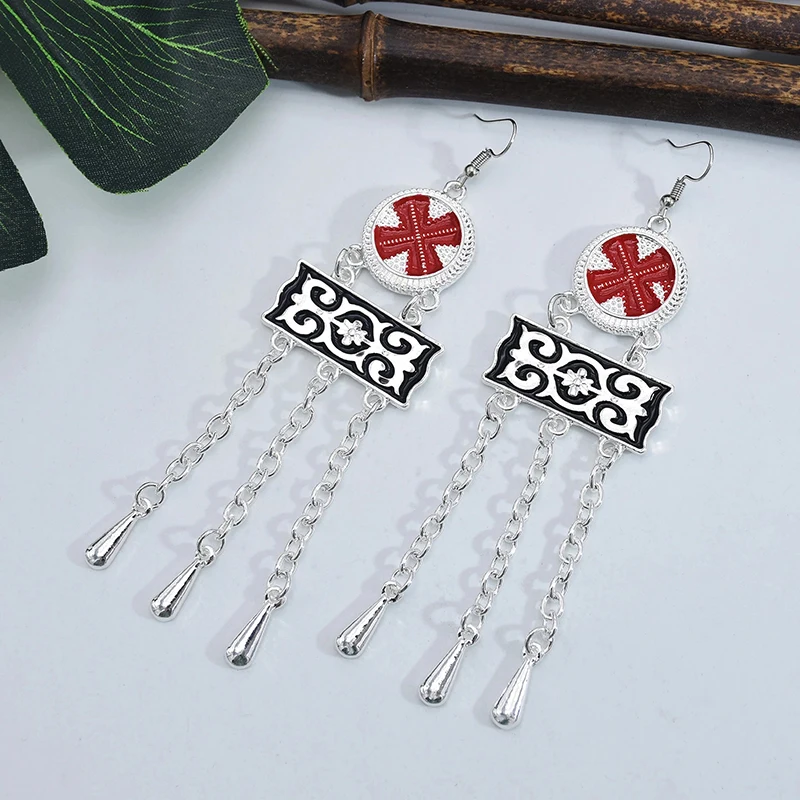 Винтажные длинные серьги с кисточками для женщин резные подвески богемные Jhumka в