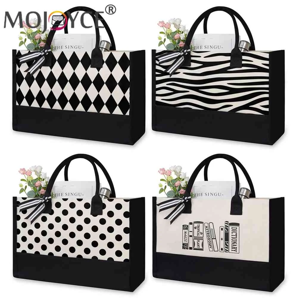 

Fashion Zebra Plaid Pattern Shoulder Bag Hit Color Women Shopping Handbags