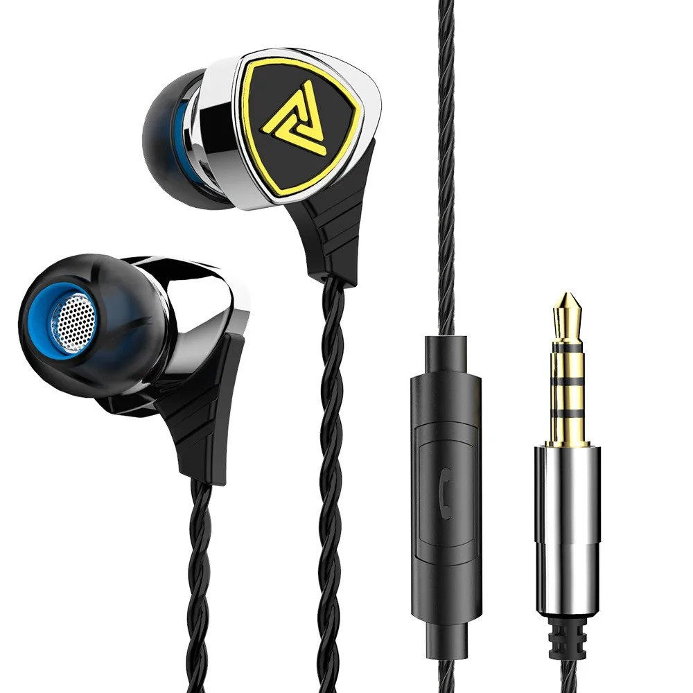 

QKZ SK1 Wired Earphone 3.5mm Metal Heavy Bass Music Dynamic In-Ear Headset Built-in Microphone Hands-Free Earbud Sport Headphone
