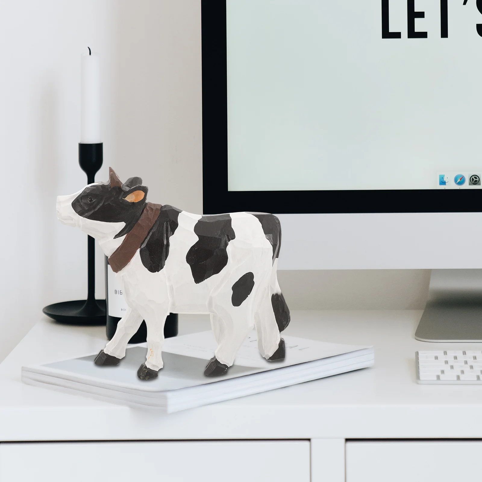 Орнамент Маленькие Статуэтки Корова Декор Статуи Украшения Деревянные Животные