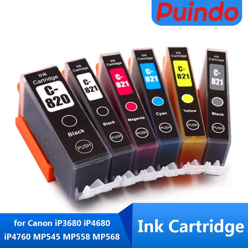 

1set PGI-820 PGI820 CLI-821 CLI821 High Quality Color Printer Ink Cartridge for Canon iP3680 iP4680 iP4760 MP545 MP558 MP568