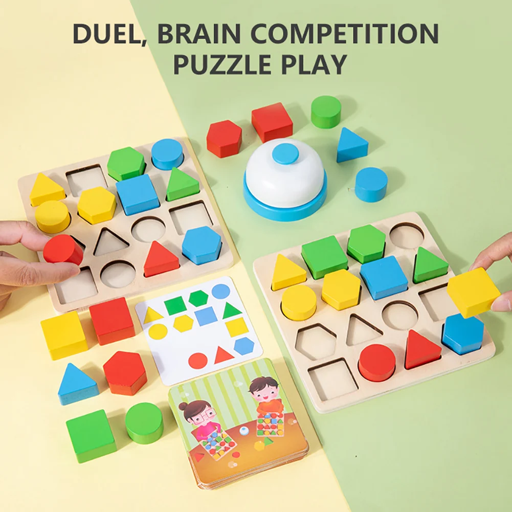 

Kid Montessori Thinking Puzzles Wooden Toy Parent-child interactive Education Geometric Shape Matching Color Logical Sensory Toy