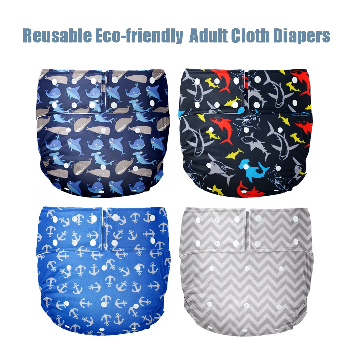 

Adult Cloth Diapers Reusable Cloth Panties Absorbent Cloth Nappies Eco-friendly Diapers Waterproof Underware Washable Diaper