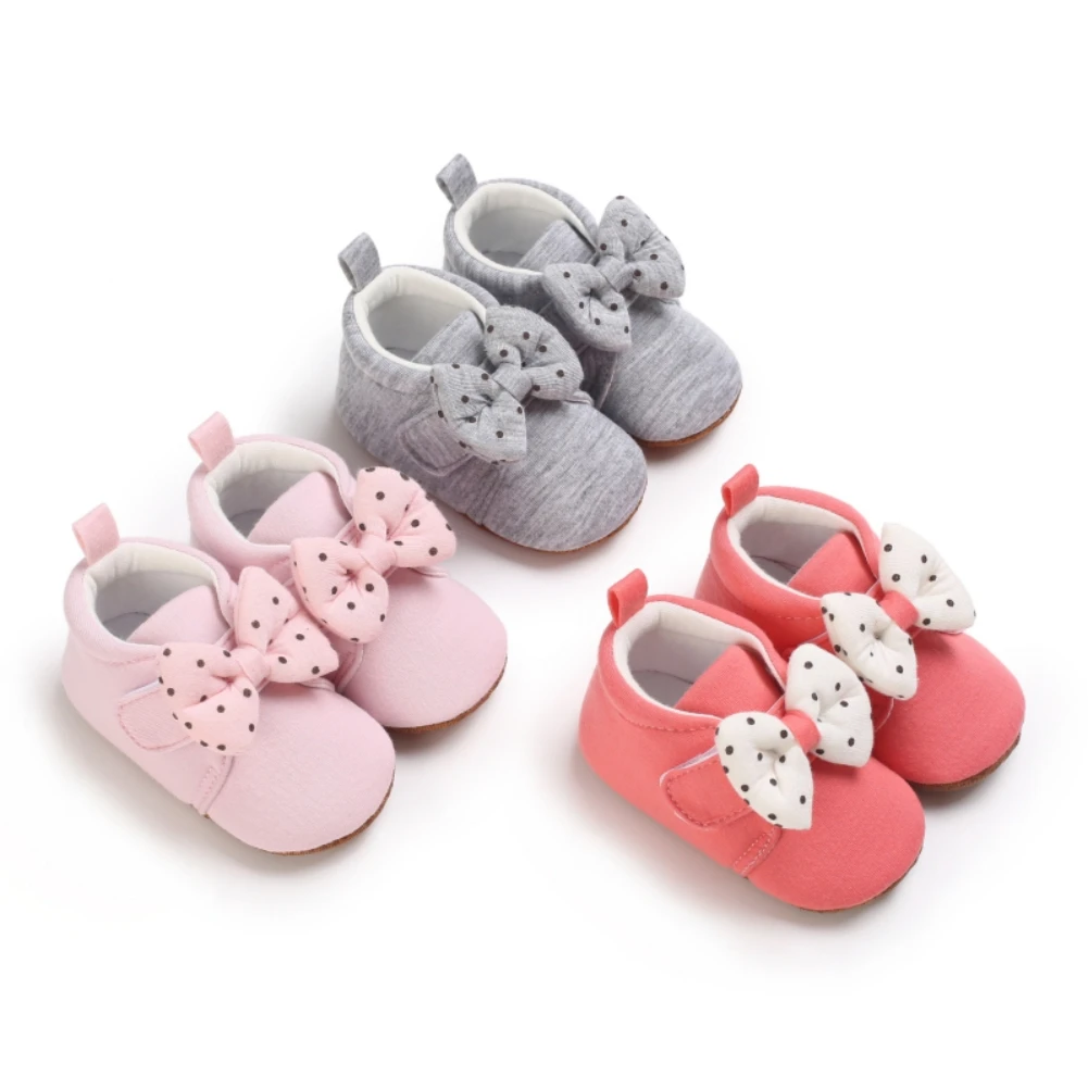 

Baby Girls Shoes Soft Sole Sneakers High-top Ankle Toddler Prewalker Bowknot First Walker Anti-slip Crib Shoes Boots For Baby