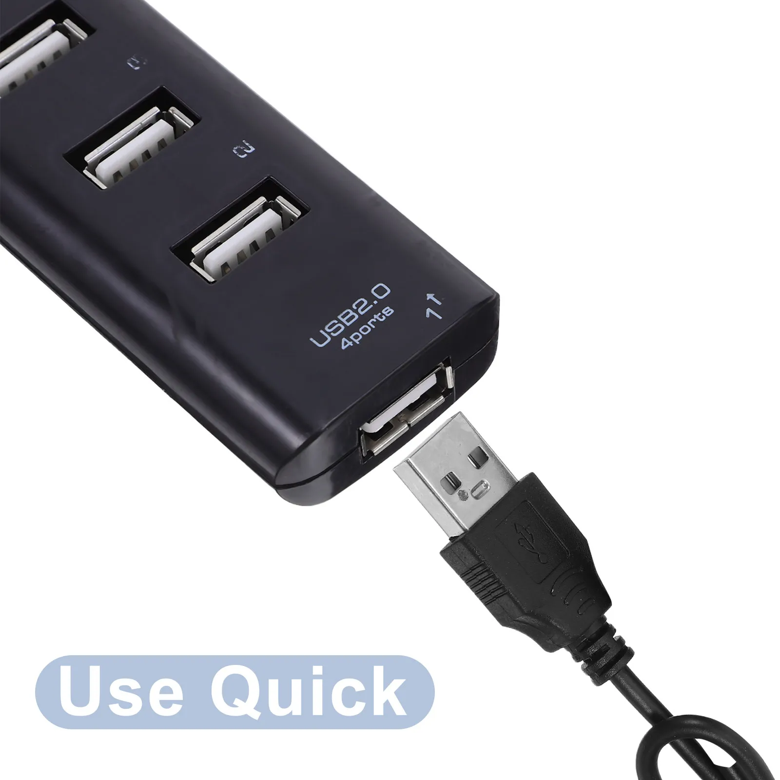 Фото 4-портовый USB 2.0 хаб-сплиттер повышенной прочности для ноутбуков, настольных компьютеров, планшетов, быстрая синхронизация данных, USB-хаб для компьютера №5