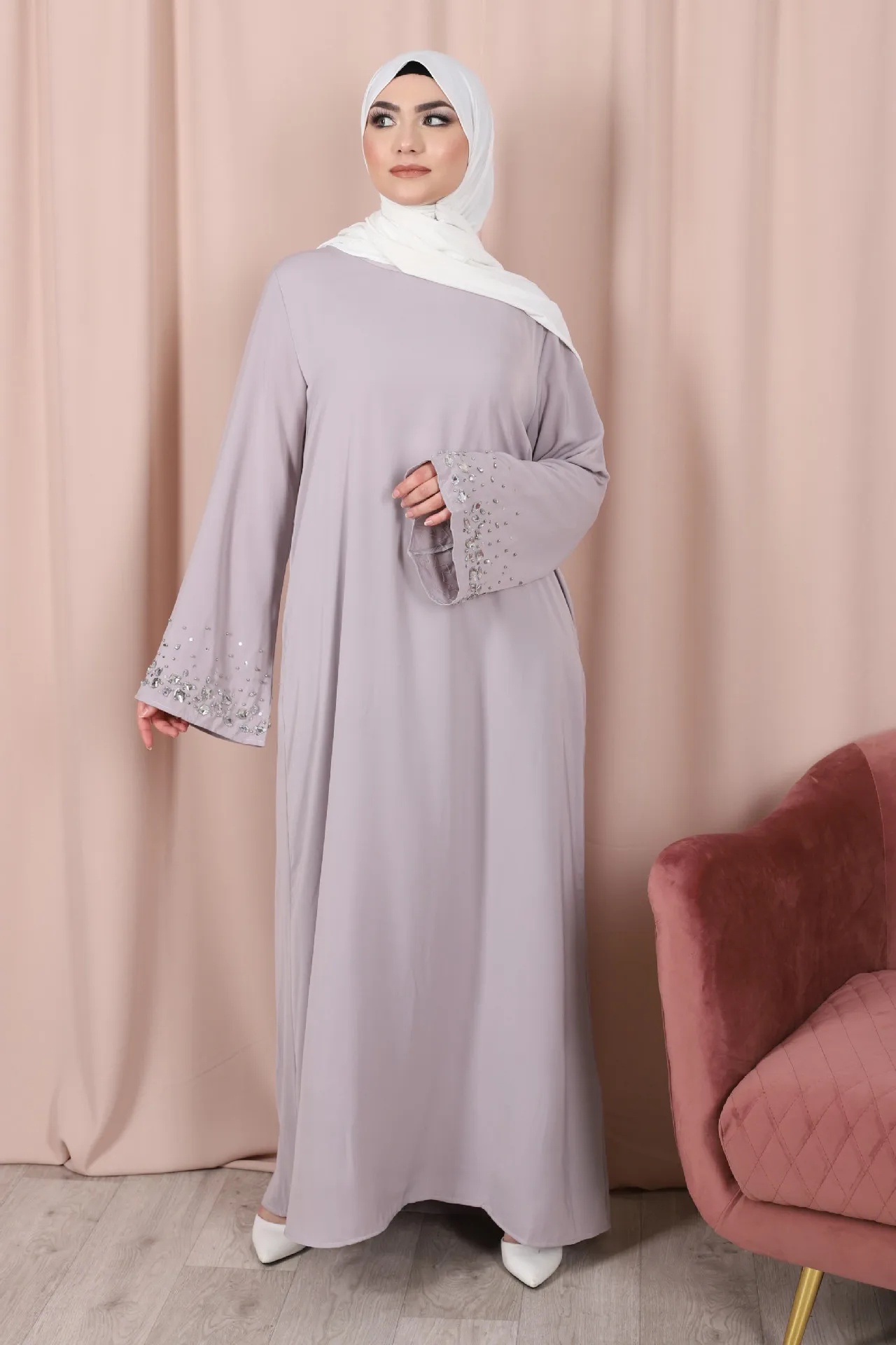 Eid Muslim Dress Women Abaya Dress Maxi Abayas for Women Dubai Islamic Clothing Long Arabic Hijab Dresses Robe Musulmane Longue
