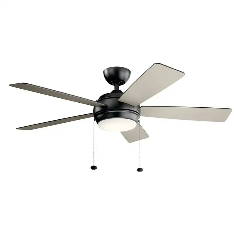 

52" Satin Black Integrated LED Ceiling Fan with Reversible Blades