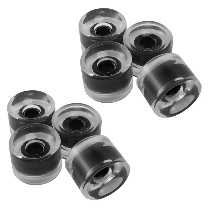 

8Pcs Blank Longboard Cruiser Skateboard Wheels 70X51mm 80A Translucent Black Longboard Parts