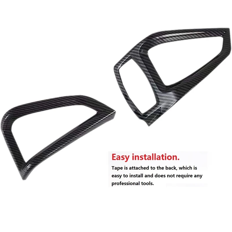 For Ford Transit 2017+ Car Carbon Fiber Dashboard AC Air Conditioner Outlet Vent Cover Trim Tourneo Custom 2016+