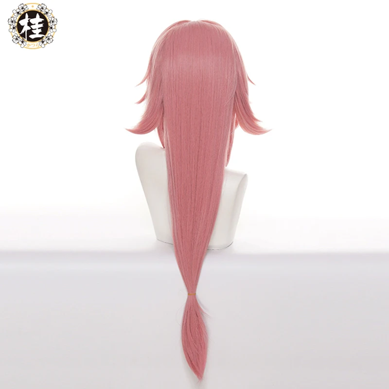 Парик для косплея UWOWO Yae Miko Genshin Impact Inazuma волосы 80 см розовые длинные термостойкий