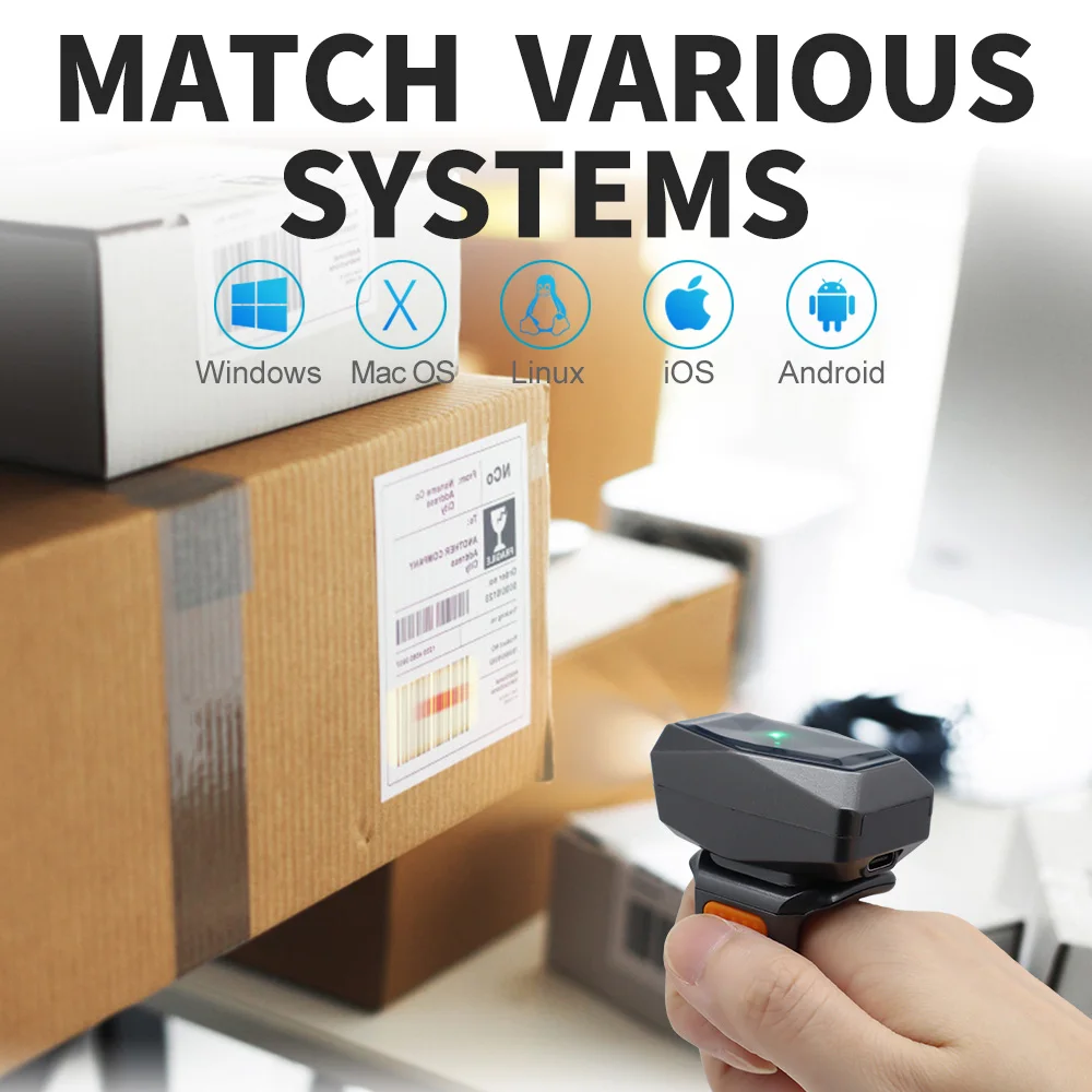 Фото GTCODESTAR GT-S101 2D беспроводной Bluetooth-считыватель штрих-кодов мини Qr считыватель штрих-кодов портативное переносное кольцо 2,4G USB-сканер штрих-кода №2