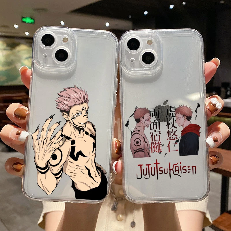 

Japanese anime Jujutsu Kaisen Phone Cover For iPhone 11 12 13 14 Pro Max X XR XSMax 8 14Plus 13Mini Clear Soft Silicone TPU Case