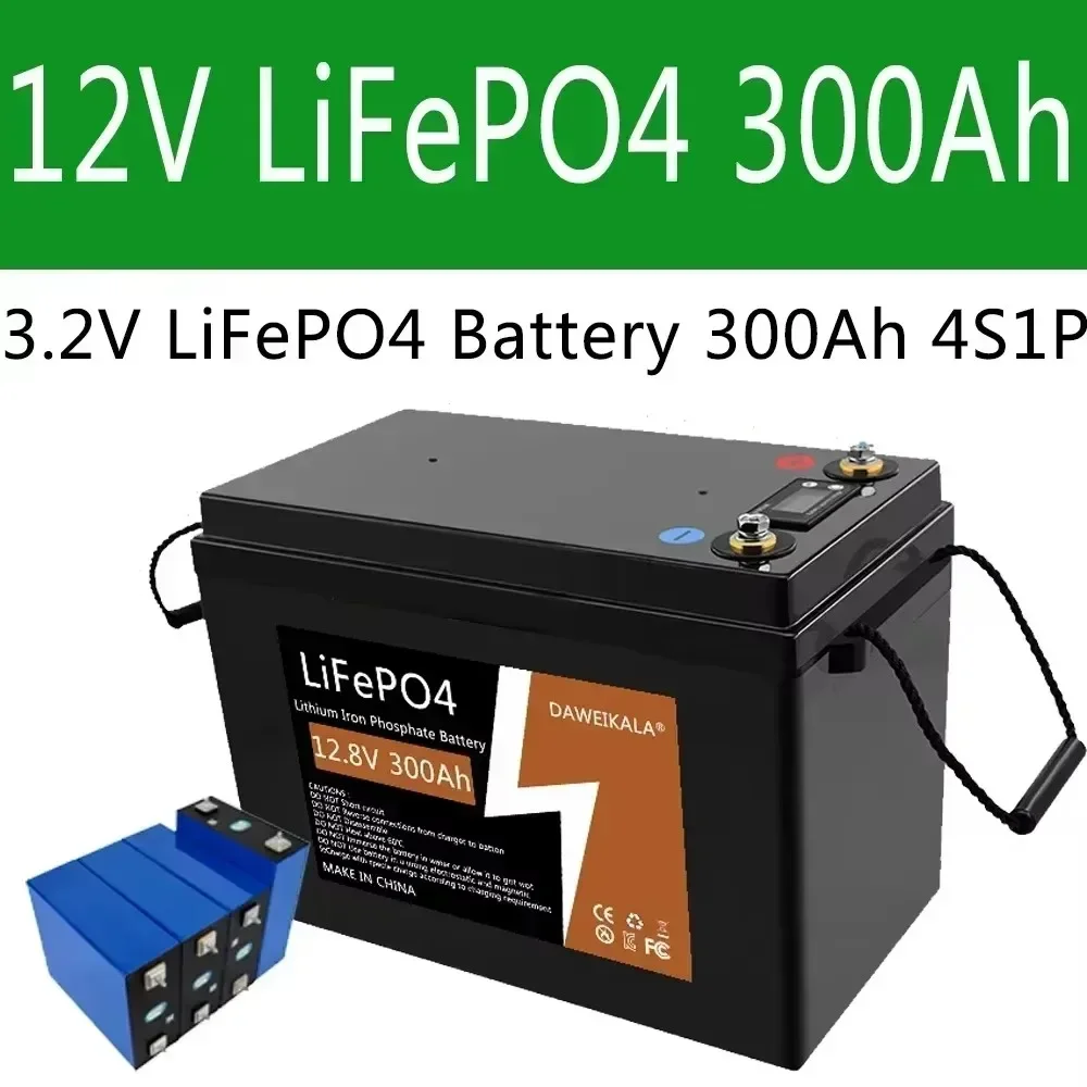 Литиевая батарея LiFePO4 BMS 12 В 300 Ач для кемпера RV 8 тележки гольфа бездорожья