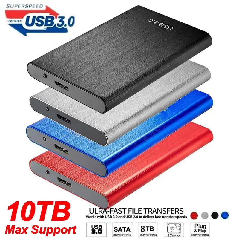 

High Capacity 1TB/2TB/4TB/8TB Selection Form Four Color Protable Solid-State Hard Drive Multiple System Support Plug and Play