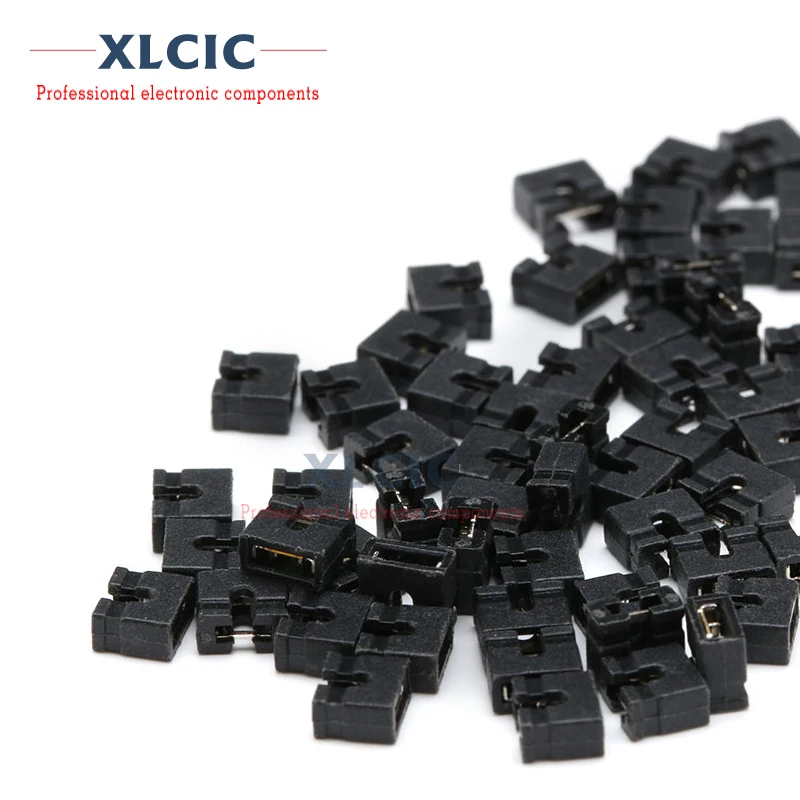 

100PCS 2.0mm Pitch jumper cap opening short-circuit cap short-circuit block connecting pin spacing 2.0mm Black