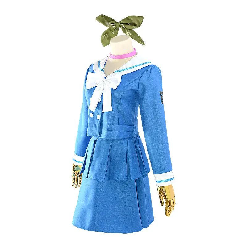 Danganronpa V3 Killing Chabashira Tenko костюмы для косплея женская синяя школьная форма наряд