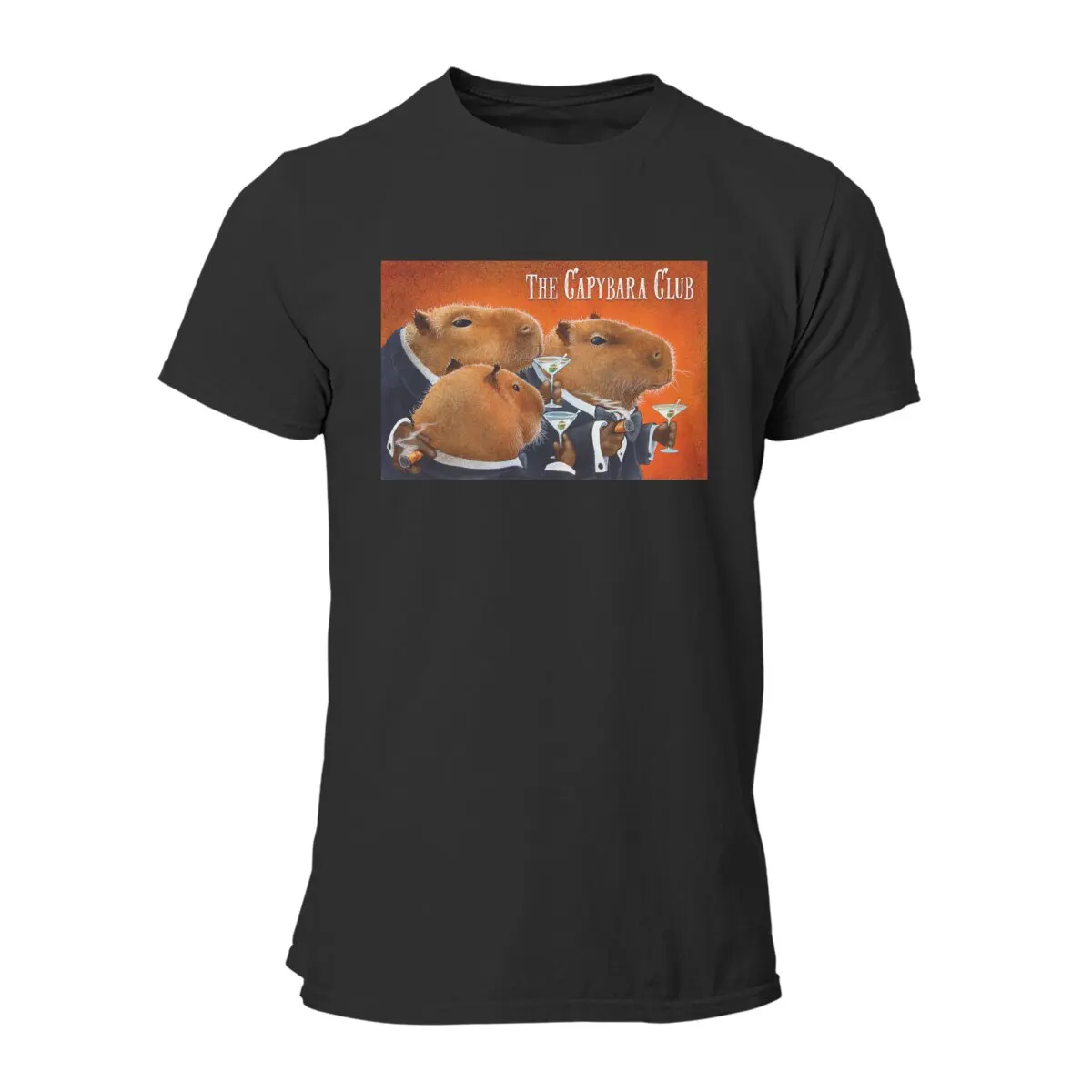 

Vintage Will Bullas the Capybara Club T-Shirts Men Round Neck Cotton T Shirts Short Sleeve Tees Plus Size Clothes