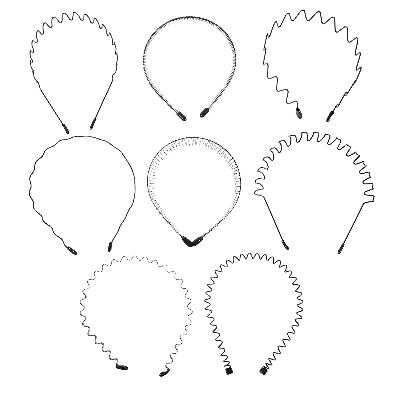 

Hair Headband Metal Hoop Spring Hoops Wave Unisex Band Wavy Face Slicked Washinghairband Headbands Black Accessories Men