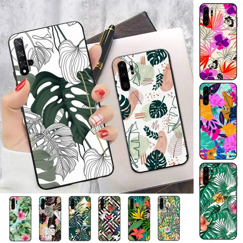

Banana Leaves Tropical Flowers Phone Case for Huawei Honor 10 i 8X C 5A 20 9 10 30 lite pro Voew 10 20 V30