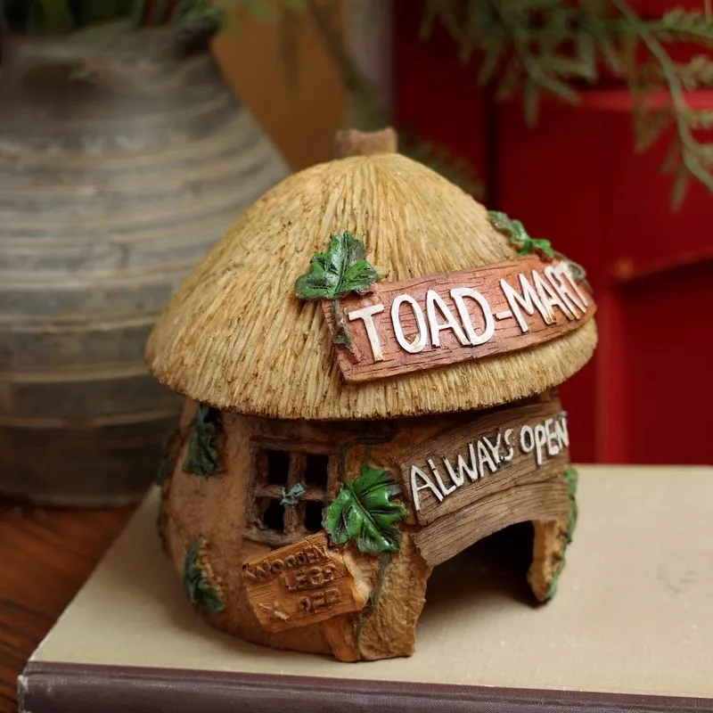 Сказочное украшение из смолы в виде грибов травы дома сада балкона ручная