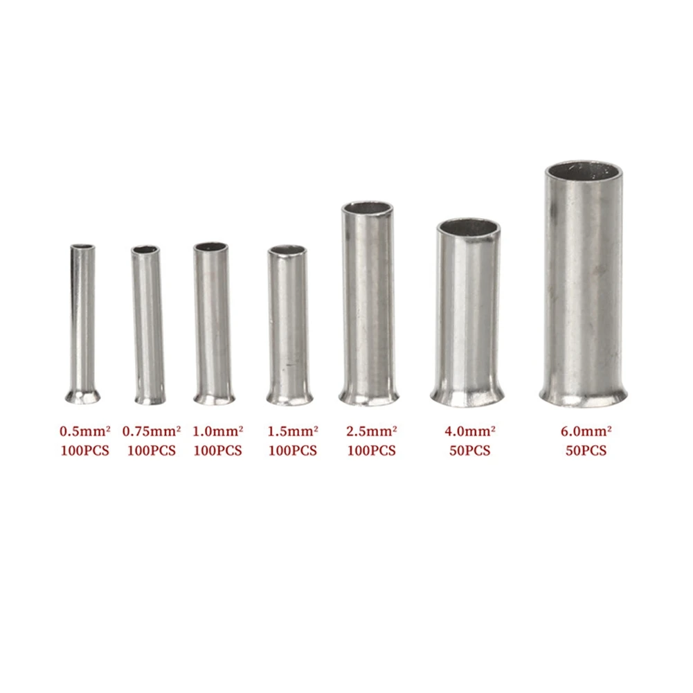 600 шт. 0 5 мм2-6 мм2 22-10 AWG неизолированные соединительные муфты для проводов клемма