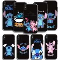 cartoon cute lilo stitch phone case 6 53 inch for xiaomi redmi 9a 9at carcasa funda soft liquid silicon black