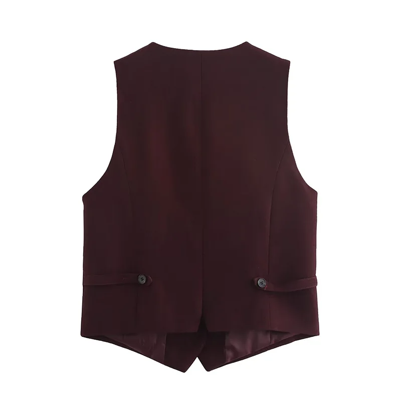 Женский однотонный жилет без рукавов с V-образным вырезом