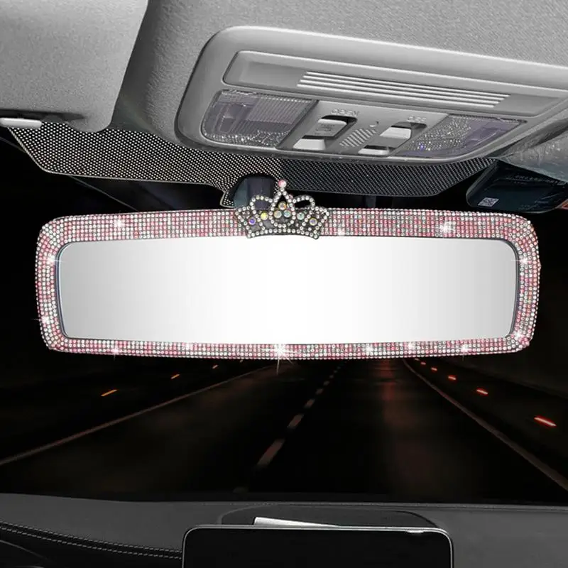 

Car Mirror With Rhinestone Multifunctional Car Accessories Rear View Mirror For Sedans Trucks Vehicles Cars N Auxiliary Parking