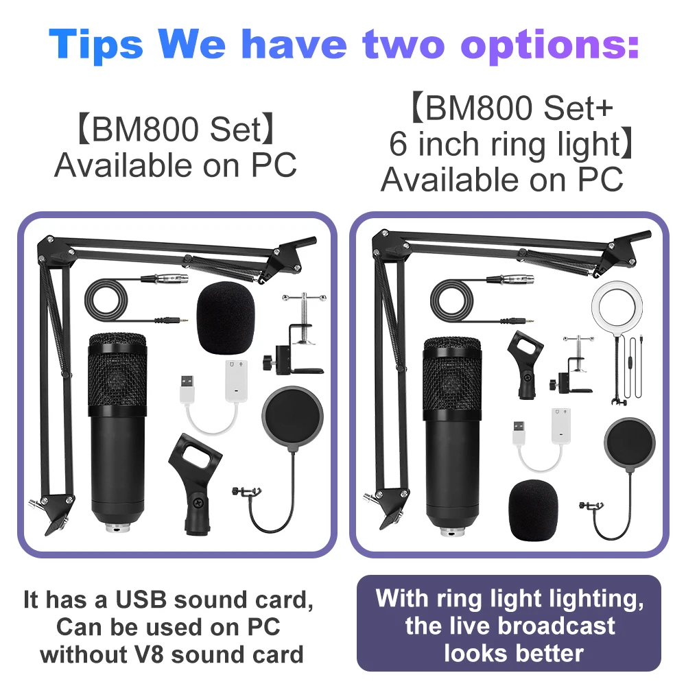 microfone bm 800 studio microphone professional microfone bm800 condenser sound recording microphone for computer free global shipping