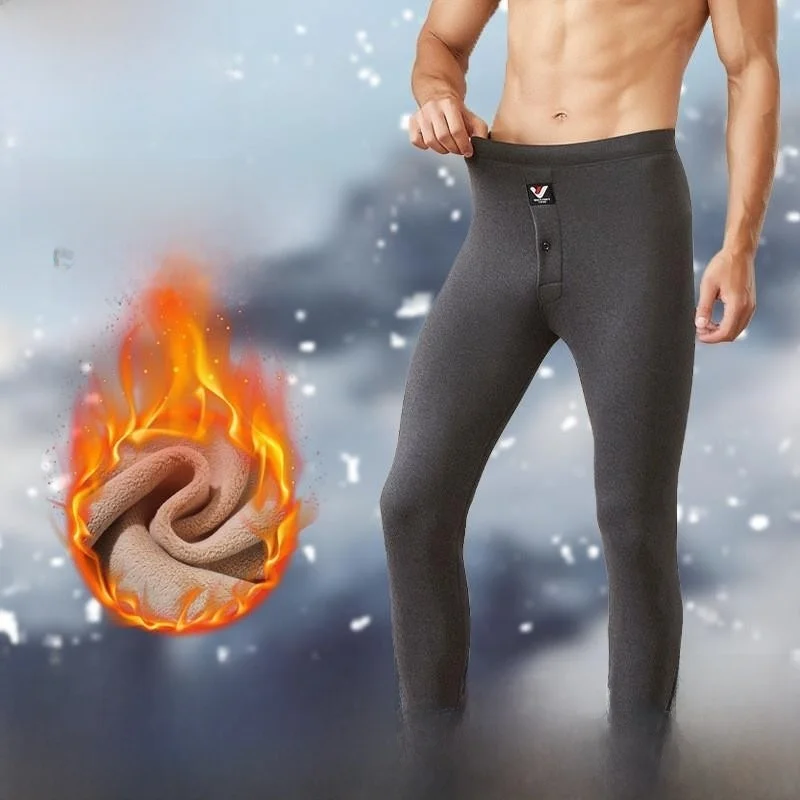 Yalu Бесшовные мужские утепленные брюки леггинсы толстые шлифовальные кальсоны