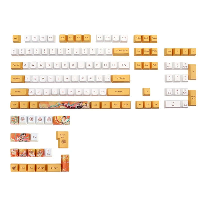 

Dunhuang механические клавиатуры колпачки 124 шт. OEM профиль окрашивание Sub клавиши крышка совместима с Cherry MX dz60 Anne Pro2 gk61