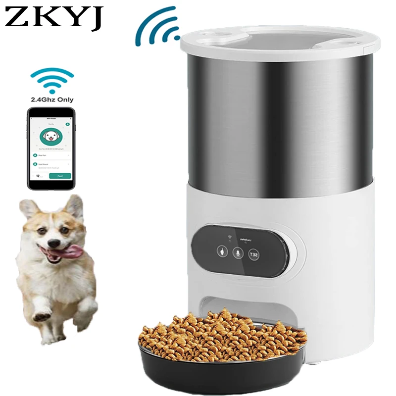 Автоматический дозатор сухой еды для собак и кошек двойная миска двух щенков с