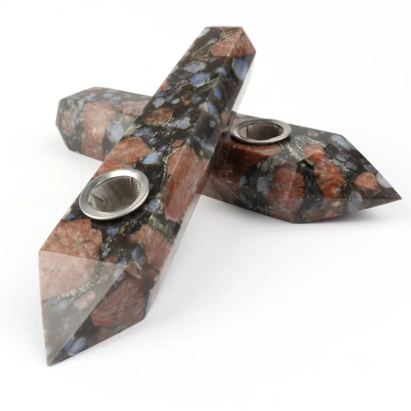 

1 шт. Красивая синяя трубка амфибола, лечебный драгоценный камень, кристальная палочка, натуральная кварцевая палочка с подарочной коробкой