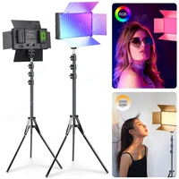 rgb led video light photography lighting bi color photo panel lamp for studio camera selfie fill with 2m stand anti dizziness