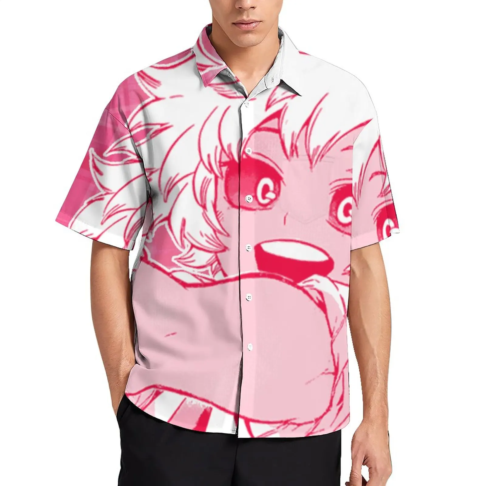 

Блузка Мина асидо мужская с коротким рукавом, Повседневная рубашка в гавайском стиле, Стильная сорочка оверсайз для отпуска, подарок