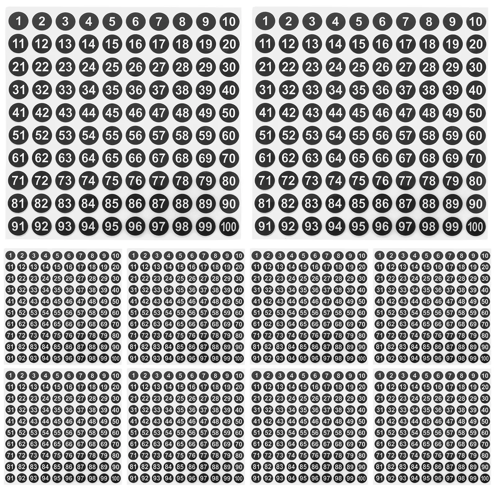 50 листов наклейки с номерами для классификации одежды этикетки