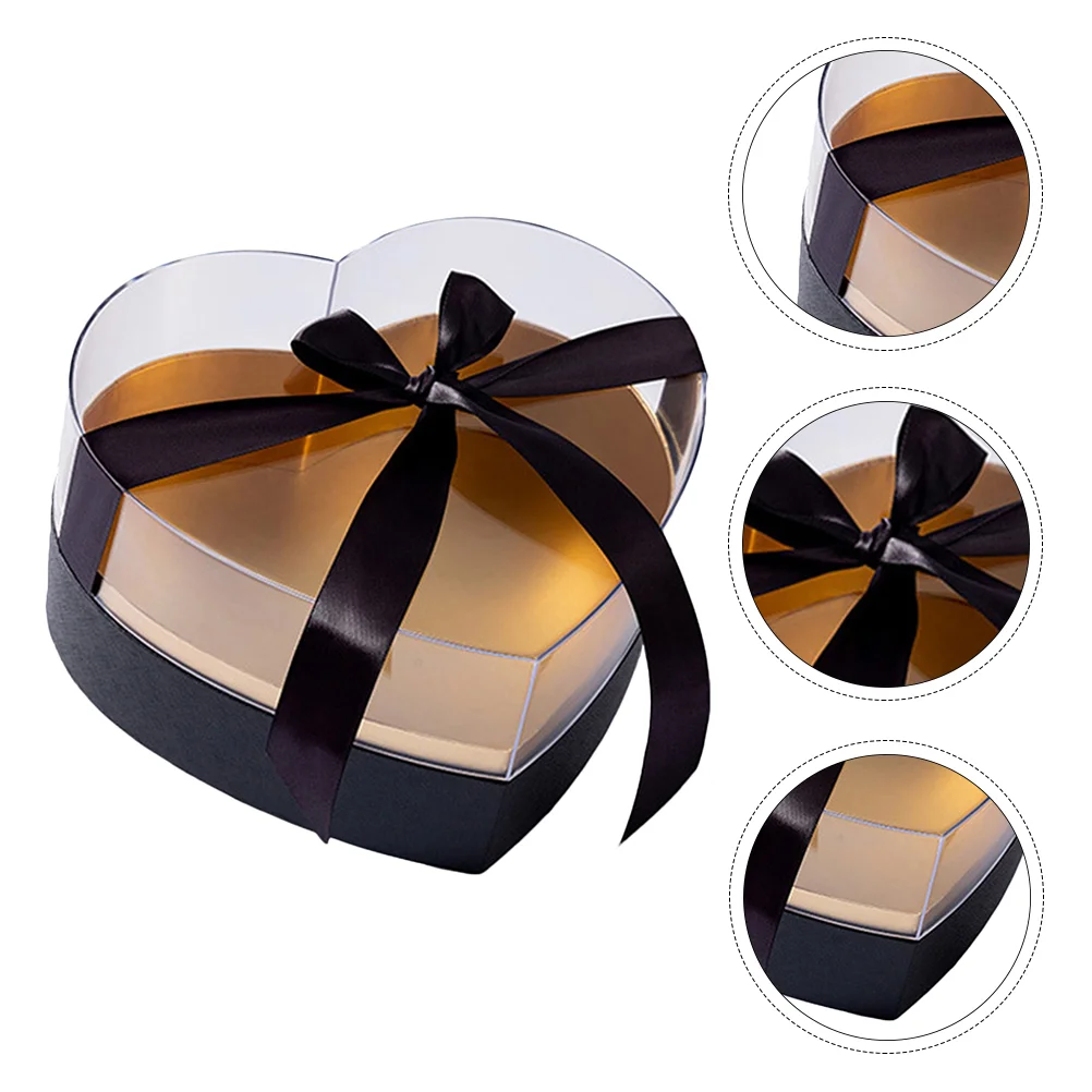

1pc Heart Shaped Flower Box Valentine Gift Packaging Box with Clear Lid