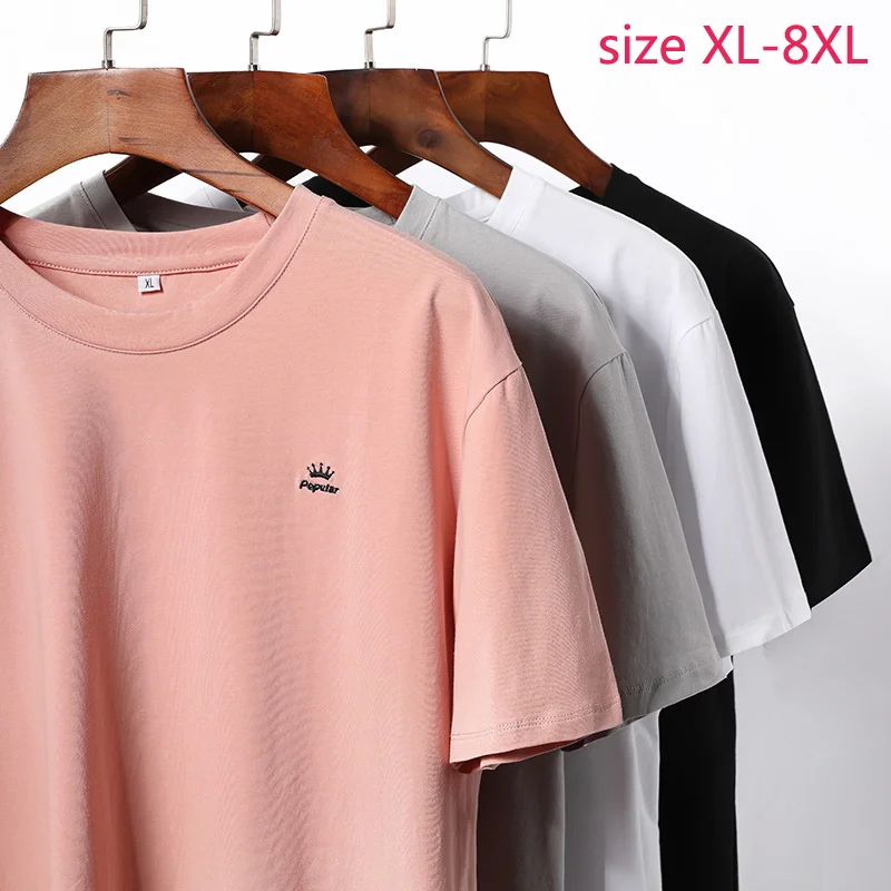 

Мужская Трикотажная футболка с коротким рукавом и круглым вырезом, размеры 2XL 3XL 4XL 5XL 6XL 7XL