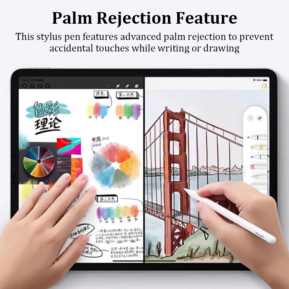 Фото Стилус для Apple Pencil для iPad 11-го поколения A16, 10-го, 9-го поколений, Air 11 M4 M3 M2, 5, 4, Pro 13, 12.9 M5, Mini 7, 6, Bluetooth-сенсорные ручки №5