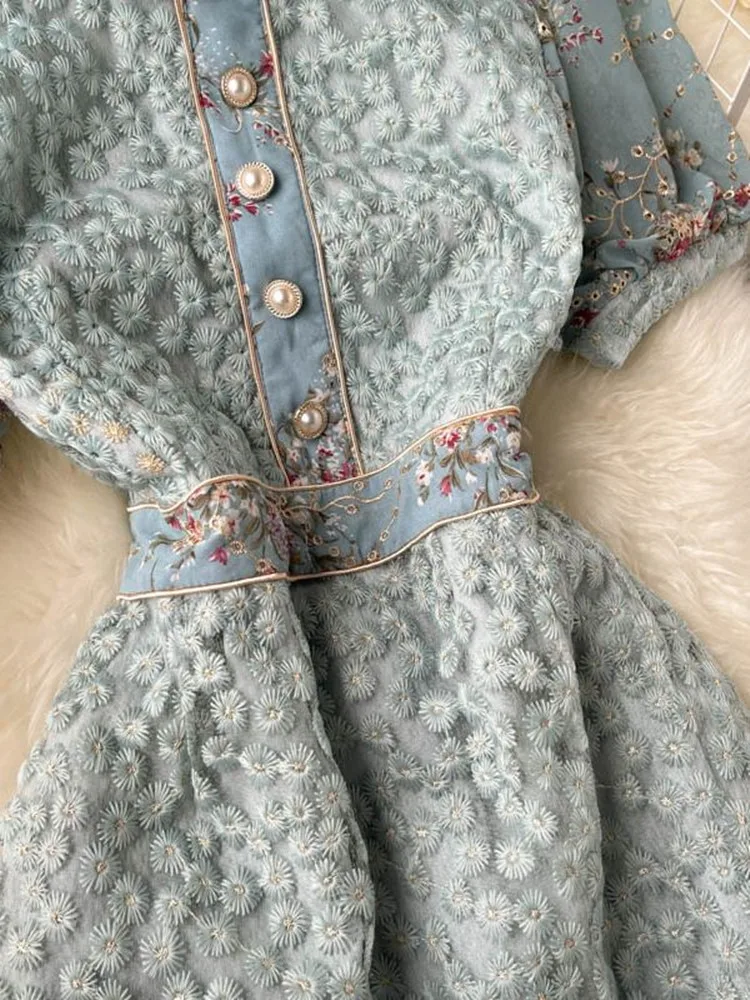 2022 летние французские Милые шифоновые платья с оборками для девушек круглым