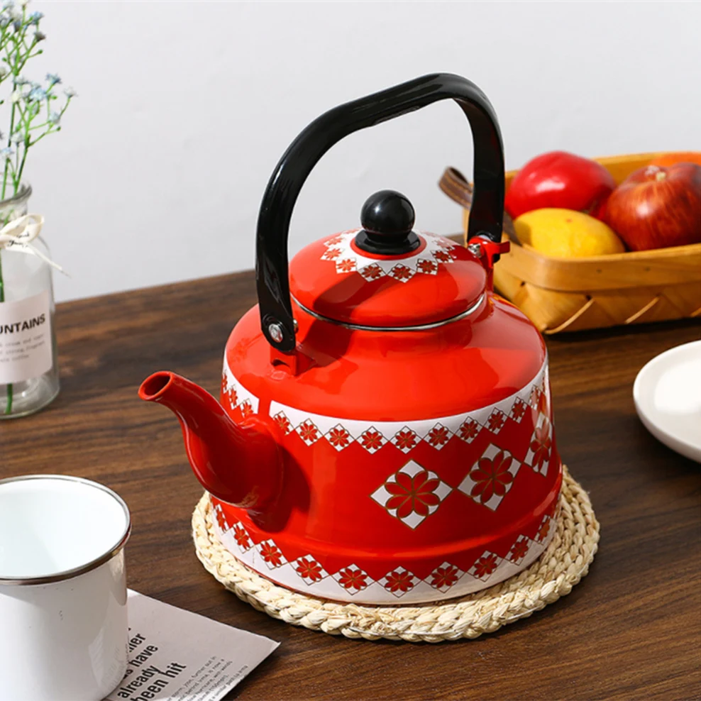 

1.1L/1.7L/2.5L Porcelain Enameled Kettle Home Thickened Enamel Kettle For Induction Cooker Gas Stove Boil Water Kettle Teapot