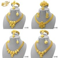 xuhuang dubai fashion beaded necklace set african bridal wedding gifts for women morocco 24k gold plated necklace jewelry sets