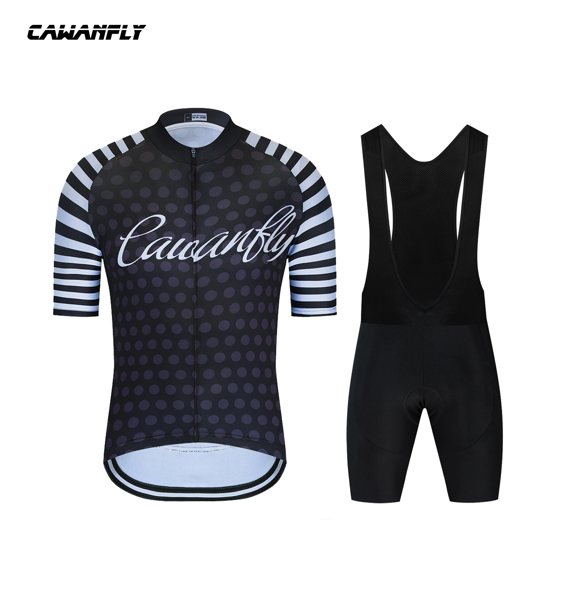 

2021 pro team man Cawanfly черная велосипедная Джерси 5D Pad нагрудники шорты велосипедная одежда быстросохнущая мужская одежда