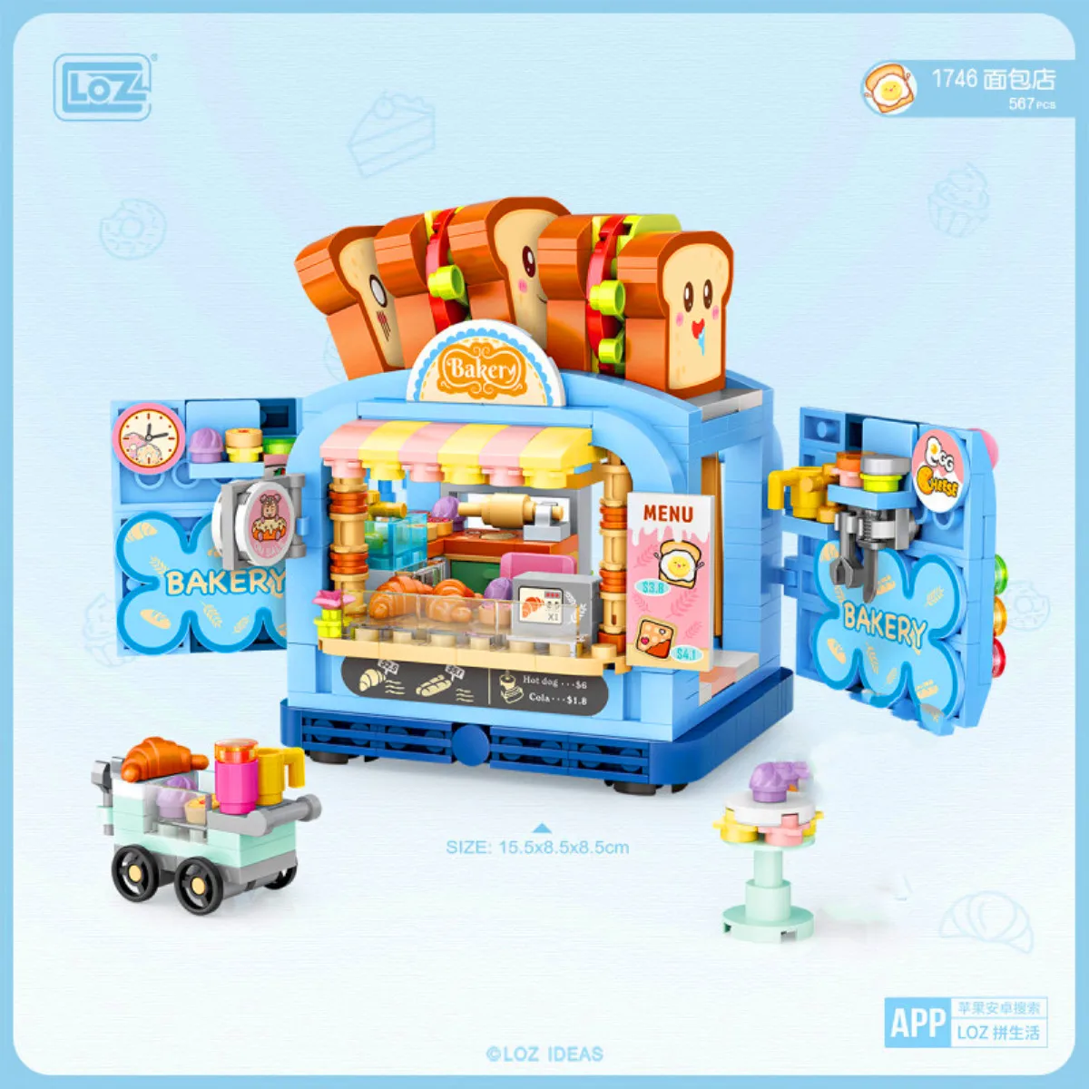 

LOZ Mini Blocks City Street view selling trucks fruit/icecream/coffee/pizza/bakery shop learning I-Interactive Toys Brinquedos