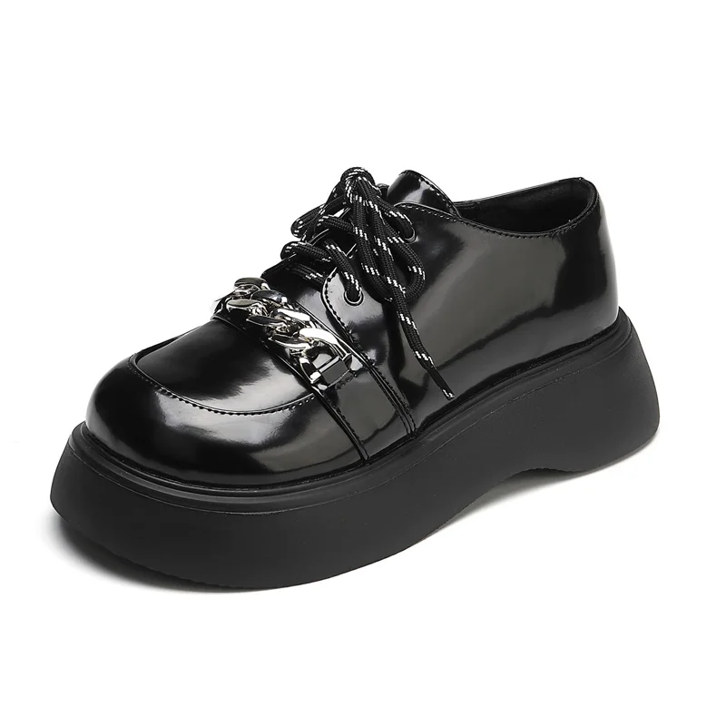 Autumn Brand Lolita Mary Janes Chain Women Shoes 2022 New Trend Fashion Flats Platform Oxford Shoes Casual Retro Loafers Zapatos
