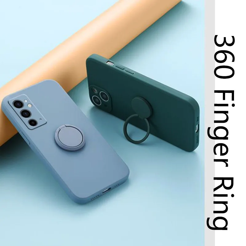 Силиконовый чехол с кольцом-держателем на палец для OPPO A17 A16 A54 A74 A77 A57 A94 A58 A55 A96 A91 A53 A52 A72