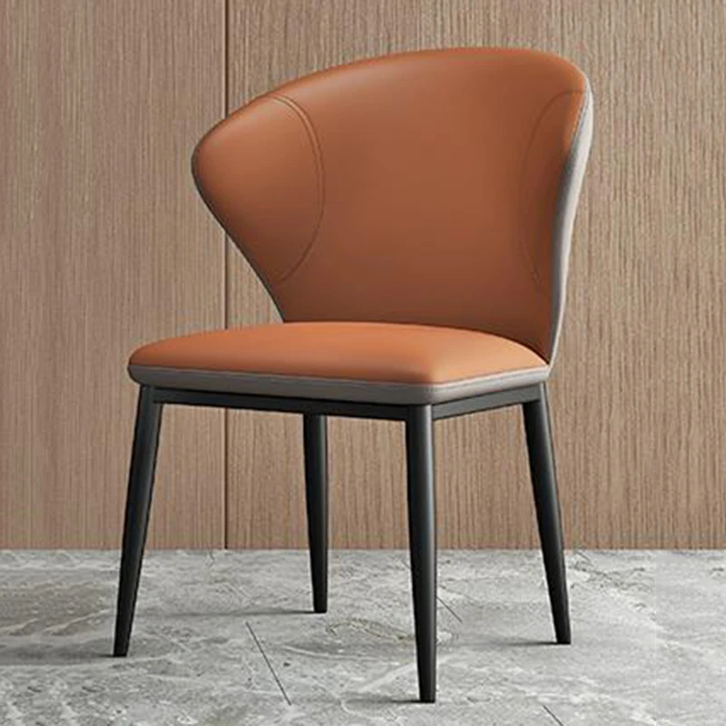 

Nordic Dining Room Chair Luxury Lounge Designer Modern Leather Chair Minimalist Art Banquet Sillas De Comedor Library Furniture