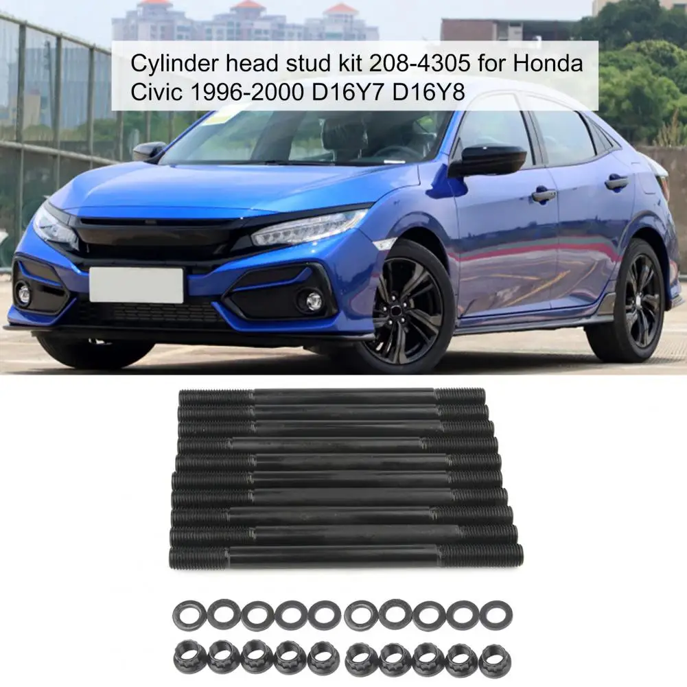 

Thread Hardware Stable Cylinder Head Gasket Stud Kit Head Cylinder Head Kits 208-4305 Nuts for Honda Civic 1.6L D16Y Engines